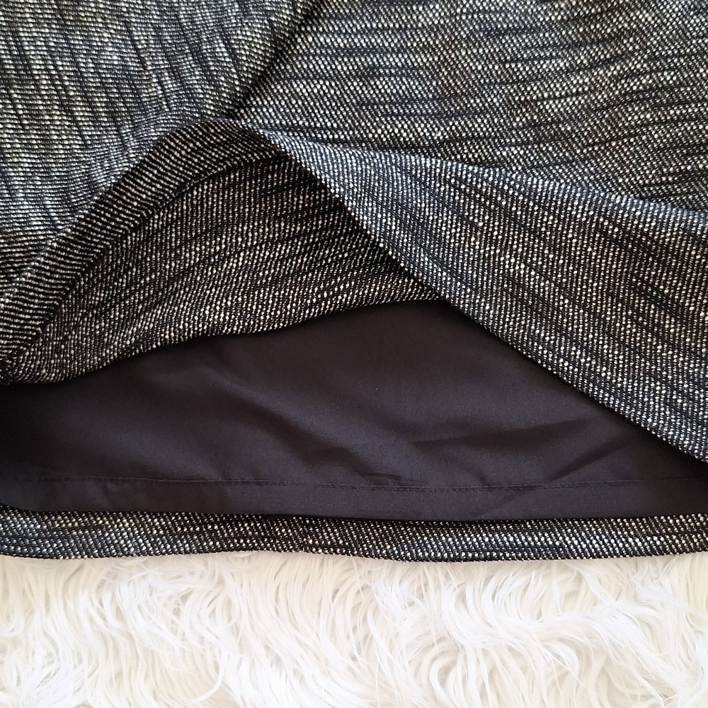 LOFT Heather Black and White Tweed Faux Wrap Skirt - Picture 9 of 16